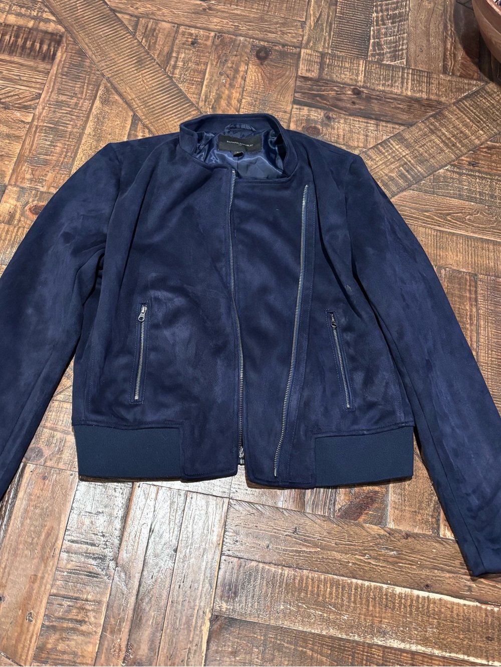 Banana Republic Dark Blue Vegan Suede Jacket in size Medium. Great condition! - Picture 10 of 15